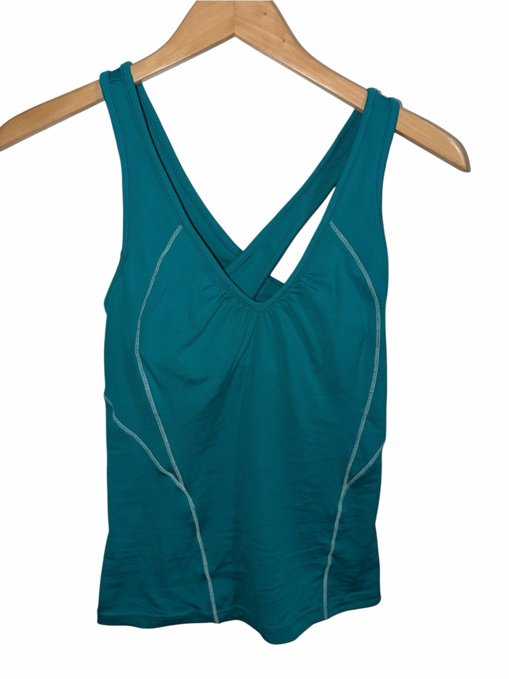 Teal Athletic Tank Top with Cross-Back Straps